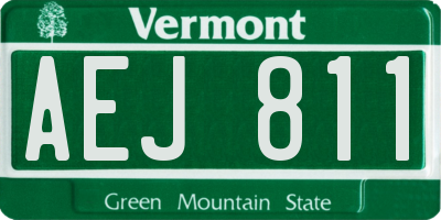 VT license plate AEJ811