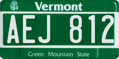VT license plate AEJ812