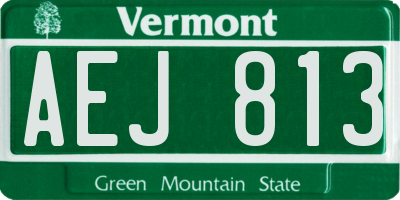 VT license plate AEJ813
