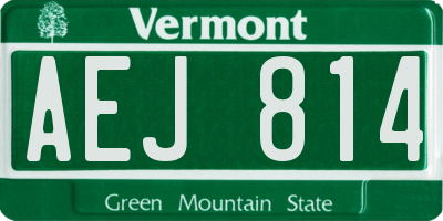 VT license plate AEJ814