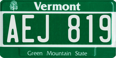 VT license plate AEJ819