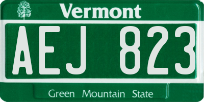 VT license plate AEJ823