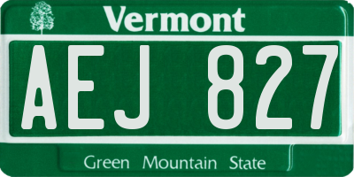 VT license plate AEJ827