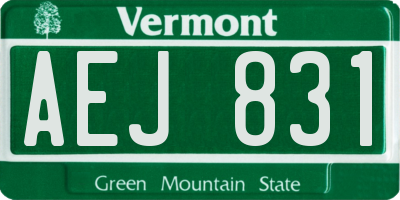 VT license plate AEJ831