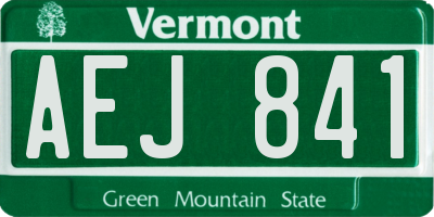 VT license plate AEJ841
