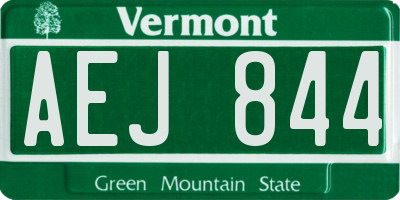 VT license plate AEJ844
