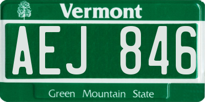 VT license plate AEJ846