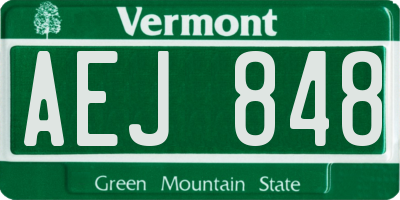 VT license plate AEJ848