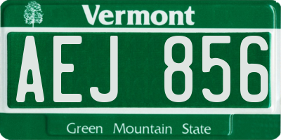 VT license plate AEJ856