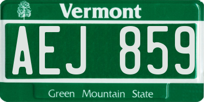 VT license plate AEJ859