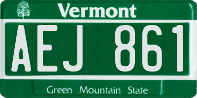 VT license plate AEJ861