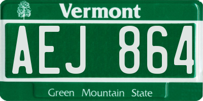 VT license plate AEJ864