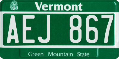 VT license plate AEJ867