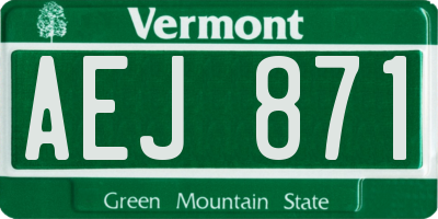 VT license plate AEJ871