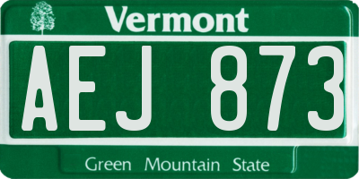 VT license plate AEJ873