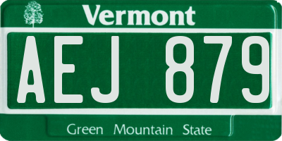 VT license plate AEJ879