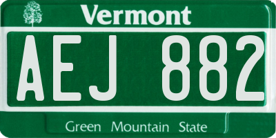 VT license plate AEJ882