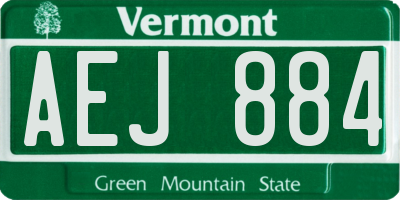 VT license plate AEJ884
