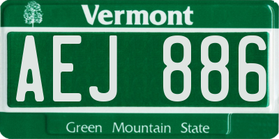 VT license plate AEJ886