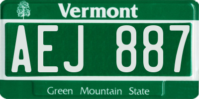 VT license plate AEJ887