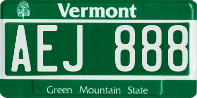 VT license plate AEJ888