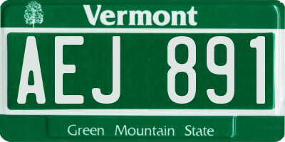 VT license plate AEJ891