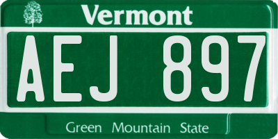 VT license plate AEJ897