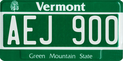 VT license plate AEJ900