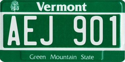 VT license plate AEJ901