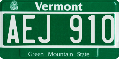 VT license plate AEJ910