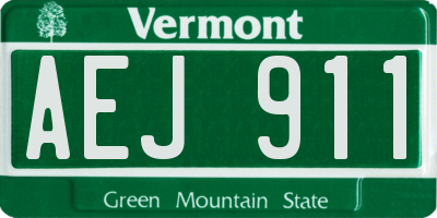 VT license plate AEJ911