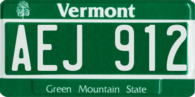 VT license plate AEJ912