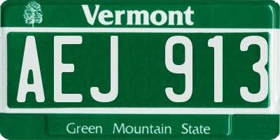 VT license plate AEJ913