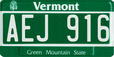 VT license plate AEJ916