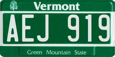 VT license plate AEJ919