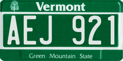 VT license plate AEJ921