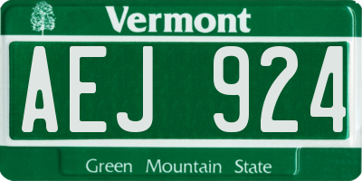 VT license plate AEJ924