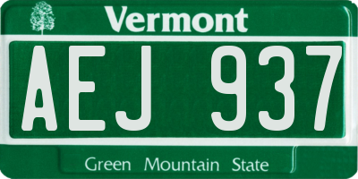 VT license plate AEJ937