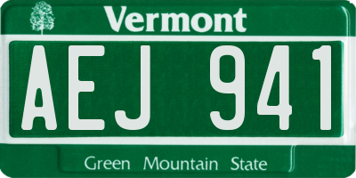 VT license plate AEJ941