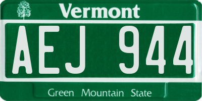 VT license plate AEJ944