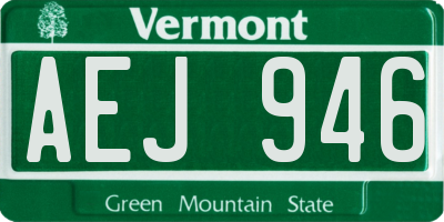 VT license plate AEJ946