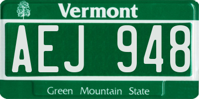 VT license plate AEJ948