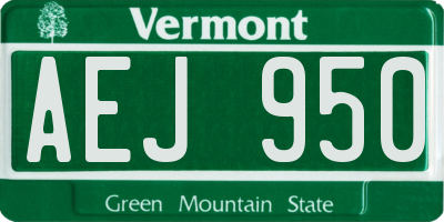 VT license plate AEJ950