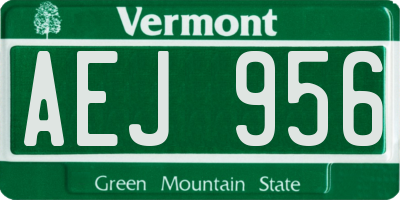 VT license plate AEJ956
