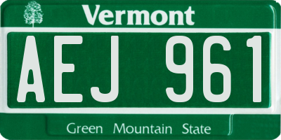 VT license plate AEJ961