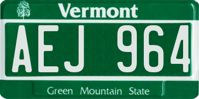 VT license plate AEJ964