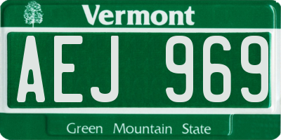 VT license plate AEJ969