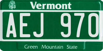 VT license plate AEJ970