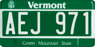 VT license plate AEJ971