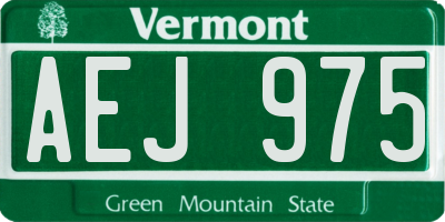 VT license plate AEJ975